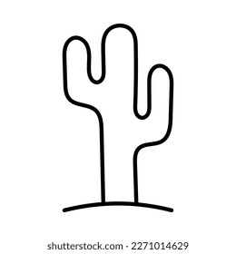 Desert plant, cactus line icon. Mexican cactus.