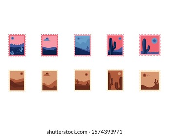 Desert Postage Stamp Element Set