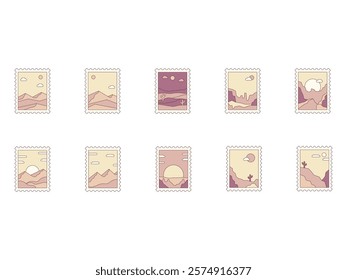 Desert Postage Stamp Element Set