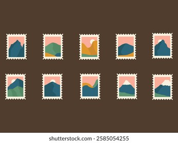 Desert Postage Stamp Element Set