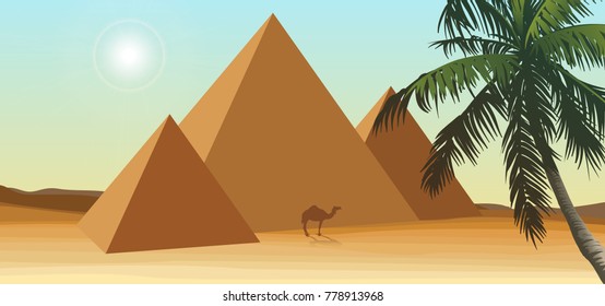 desert with pyramid