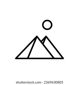 Desert Pyramids Outline Icon Vector Illustration