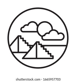 Wüste mit Pyramiden-Stil Symbol Vektorillustration Design