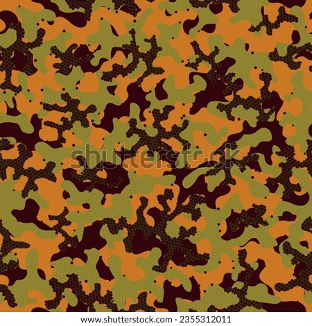 Desert Repeated Circle Graphic Print. Green Repeated Digital Vector Pattern. Camouflage Print Beige Seamless Halftone Graphic Clouds. Brown Camouflage Seamless Pattern. Camoflage