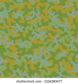 Envoltura de vectores de color repetidos del desierto. Patrón gráfico digital repetido Beige. Camuflaje Grunge Brown Camuflaje Gráfico del Ejército Sin Marea. Patrón sin foco de camuflaje de otoño. Verde