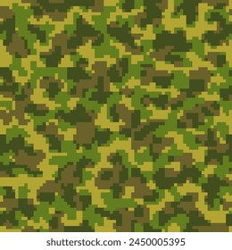 Desert Repeated Grunge Graphic Soldier Texture. Seamless Brown Monochrome Pixel Camo Textile.  Beige Seamless Fashion Digital Military Wallpaper. Dark Geometric Camouflage Background. 