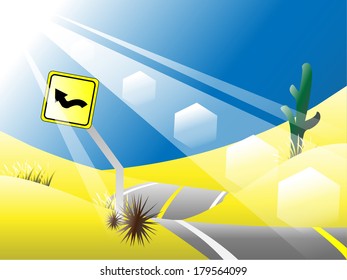 Desert Road Vector background