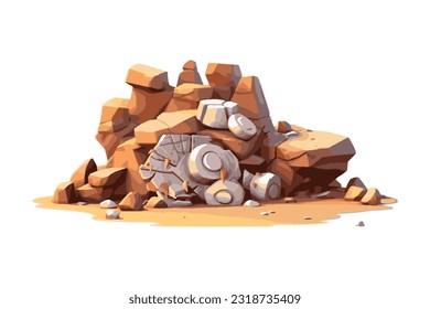 Desert rock cartoon and vector