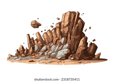 Desert rock cartoon and vector