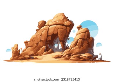 Caricatura y vector de roca del desierto