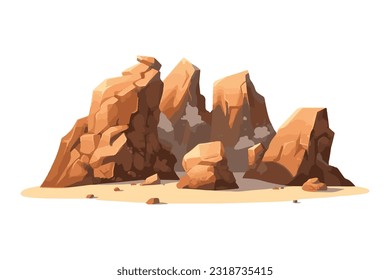 Desert rock cartoon and vector