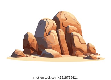 Desert rock cartoon and vector