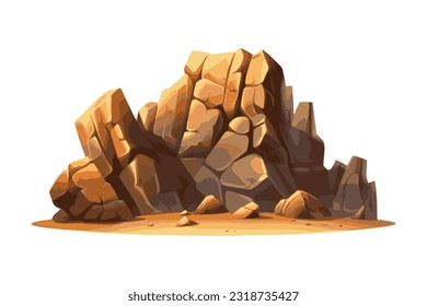 Desert rock cartoon and vector