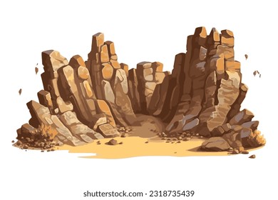 Desert rock cartoon and vector