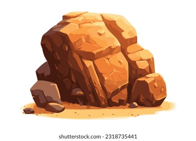 Desert rock cartoon and vector