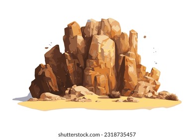 Desert rock cartoon and vector