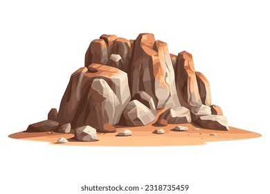 Caricatura y vector de roca del desierto