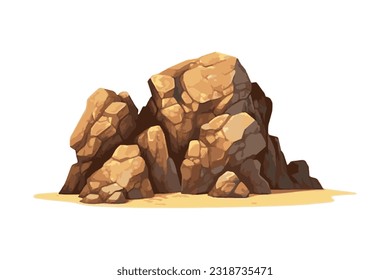 Desert rock cartoon and vector