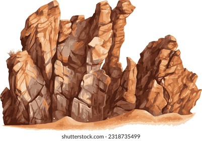 Caricatura y vector de roca del desierto