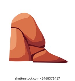 Ilustración vectorial de acantilado de roca del desierto, Imagen de piedra del desierto, aislado sobre fondo blanco

