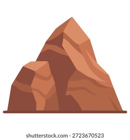 Diseño de Plantilla de Ilustración vectorial de color plano de piedra de roca del desierto