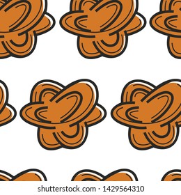 Desert rose Tunisian souvenir seamless pattern bud of sand vector Sahara flowers wild nature traveling and exploration tourism endless texture decoration travel to Tunisia wallpaper print journey.