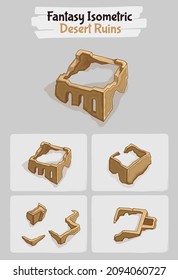 Desert Ruins Fantasy Game Assets - Isometric Vector Illustration