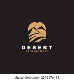 Desert or sahara wilderness logo outdoor adventure emblems, badges patches design