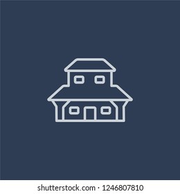 Desert saloon icon. Trendy flat vector Desert saloon icon on dark blue background from Desert  collection