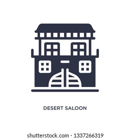 desert saloon isolated icon. Simple element illustration from desert concept. desert saloon editable logo symbol design on white background. Can be use for web and mobile.