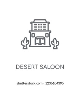 Desert saloon linear icon. Modern outline Desert saloon logo concept on white background from Desert collection. Suitable for use on web apps, mobile apps and print media.