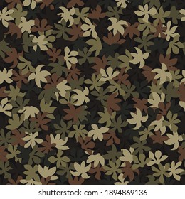 Desert sand brown color style geometric fashion camouflage. Vector seamless pattern. Abstract army and hunting masking ornament texture.