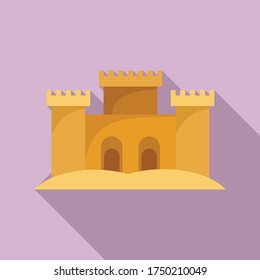 Desert sand castle icon. Flat illustration of desert sand castle vector icon for web design