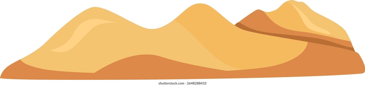 deserto, areia, dunas, seco, quente, natureza, terreno, paisagem, rochoso, árido, vazio, hotland, paisagem, sol, ilustração