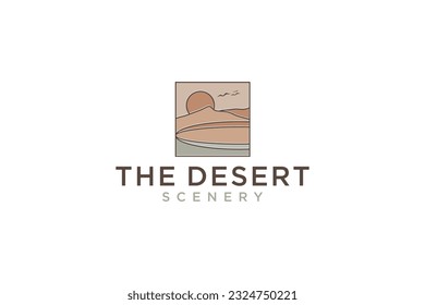 Desert sand dunes logo design nature outdoor icon symbol