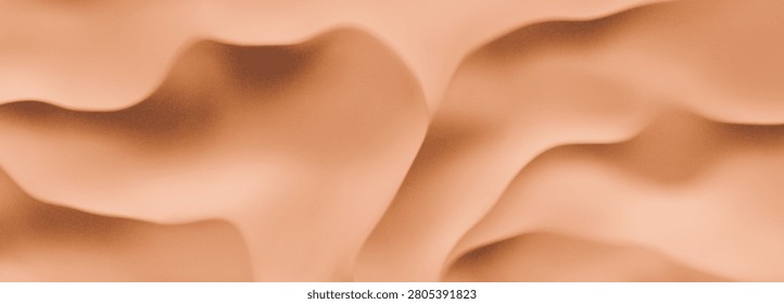 Desert sand dunes top view background. Golden dune aerial landscape with soft wavy sand texture in warm gold and beige tones. Desert or beach top view for summer travel poster. Realistic 3D vector bg
