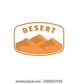 desert sand dunes vector logo design vintage label