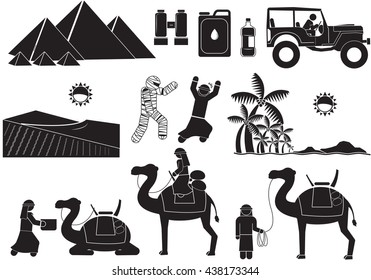 Desert Sand and Egypt icon set.
