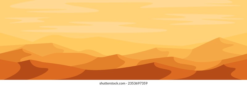 Desert sand Flat landscape design illustration