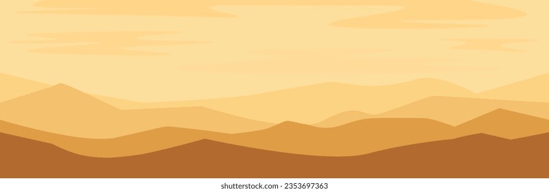 Desert sand Flat landscape design illustration