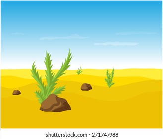 paisaje de arena desértica, ilustración vectorial