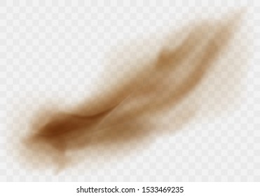 Desert Sandstorm, Brown Dusty Cloud Or Dry Sand Flying With Gust Of Wind, Big Explosion Realistic Texture Vector Illustration Isolated On Transparent Background