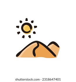 Desert - Saudi Arabia icon (Hand-drawn line, colored version)