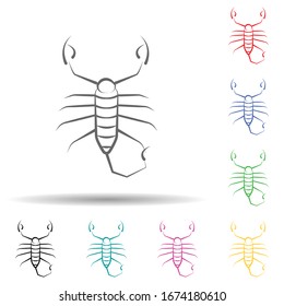 Desert scorpion multi color set icon. Simple thin line, outline vector of desert icons for ui and ux, website or mobile application