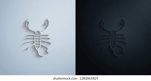 desert scorpion paper icon with shadow effect vector illuistration design