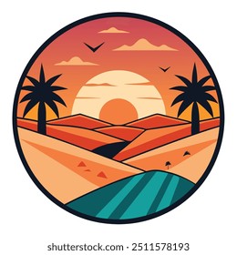 Desert Serenity: Sunset in Paradise Logo