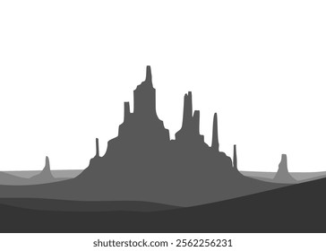 desert silhouette with dunes and cactus