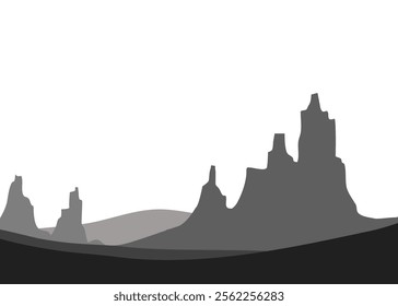 desert silhouette with dunes and cactus