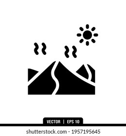 Icono de silueta de desierto vector, plantilla de logotipo de ilustración en estilo de moda. Idóneo para muchos fines.