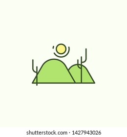 desert with simple color element icon